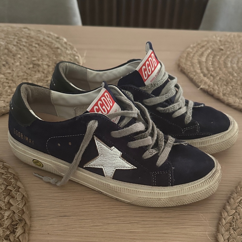 Golden Goose Kids Dark Blue Sneakers with White Star